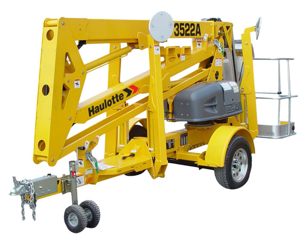 Towable boom lift, 35 ft