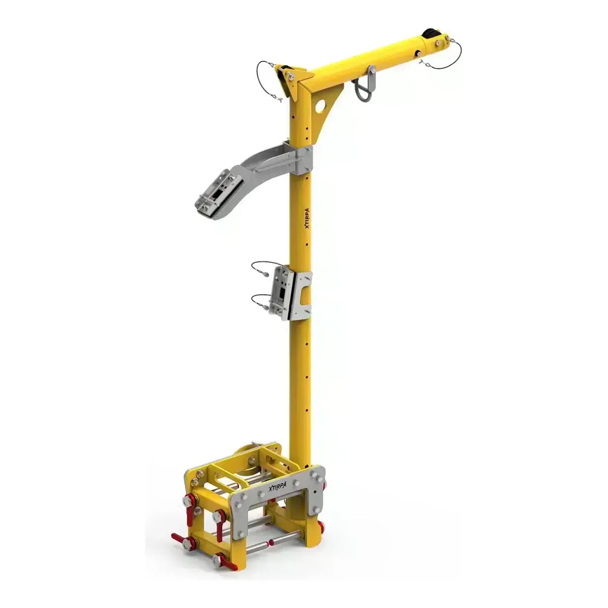 Bras de levage Xtirpa IN-8018 jaune, mât sur pince murale réglable