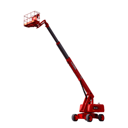 Telescopic boom lift with jib, 85 ft, 4 x 4