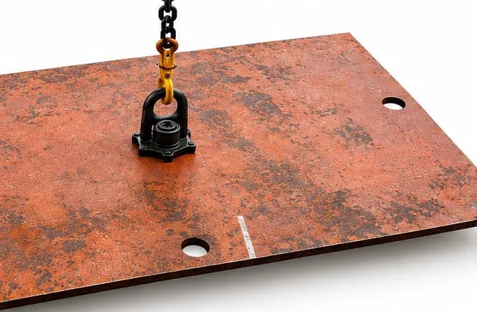 Plaque de route en acier de 1 pouce soulevée par un anneau de levage