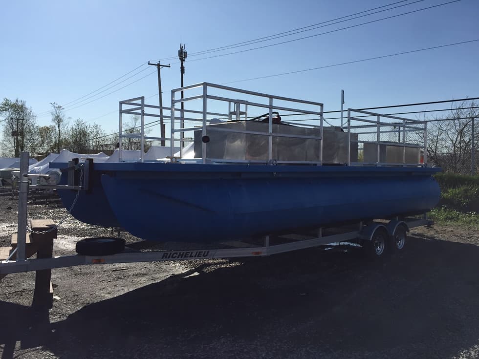 Pontoon for marine job sites, custom-built