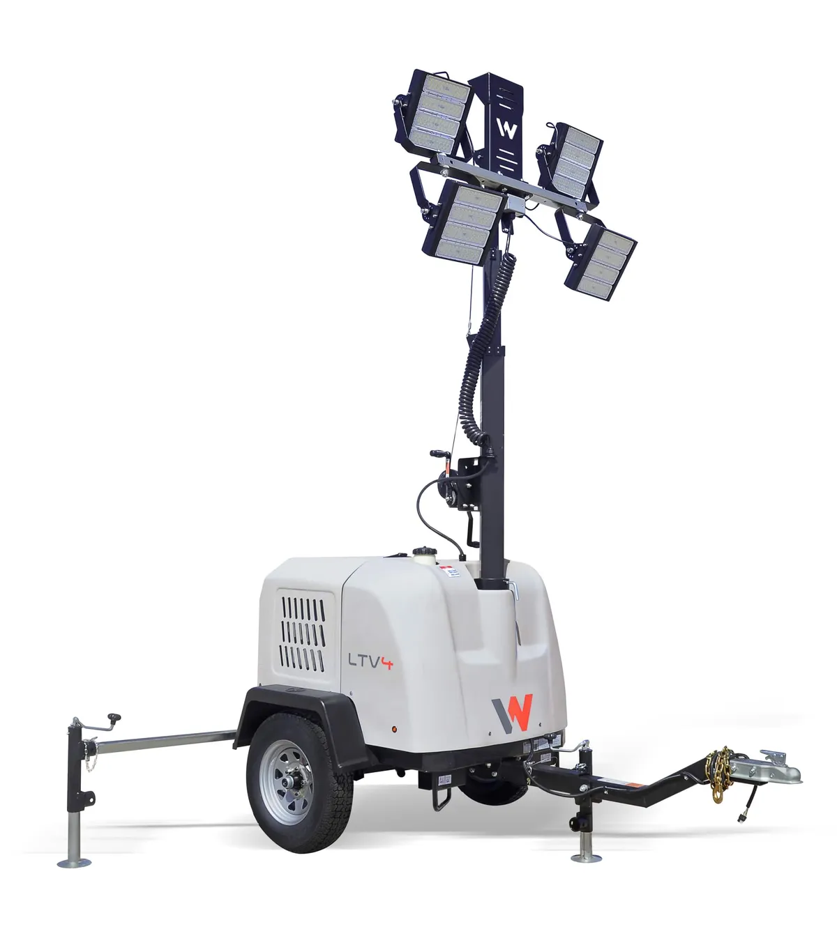 Light tower, 4 lamps, towable