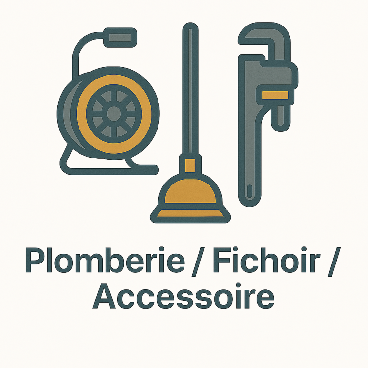 Illustration vectorielle d’outils de plomberie : fichoir, déboucheur et clé à tuyau sur fond blanc
